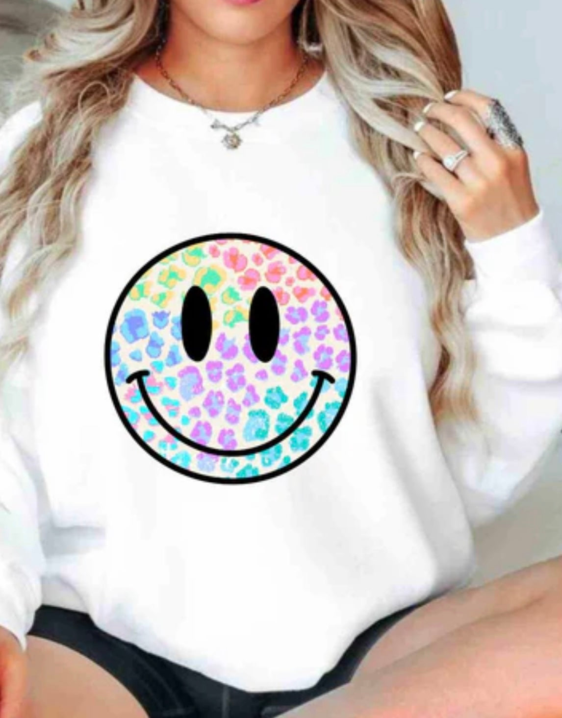 Colorful Leopard Smiley GLITTER