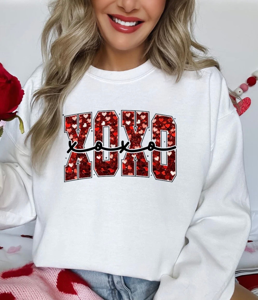 Faux Sequins XOXO - GLITTER
