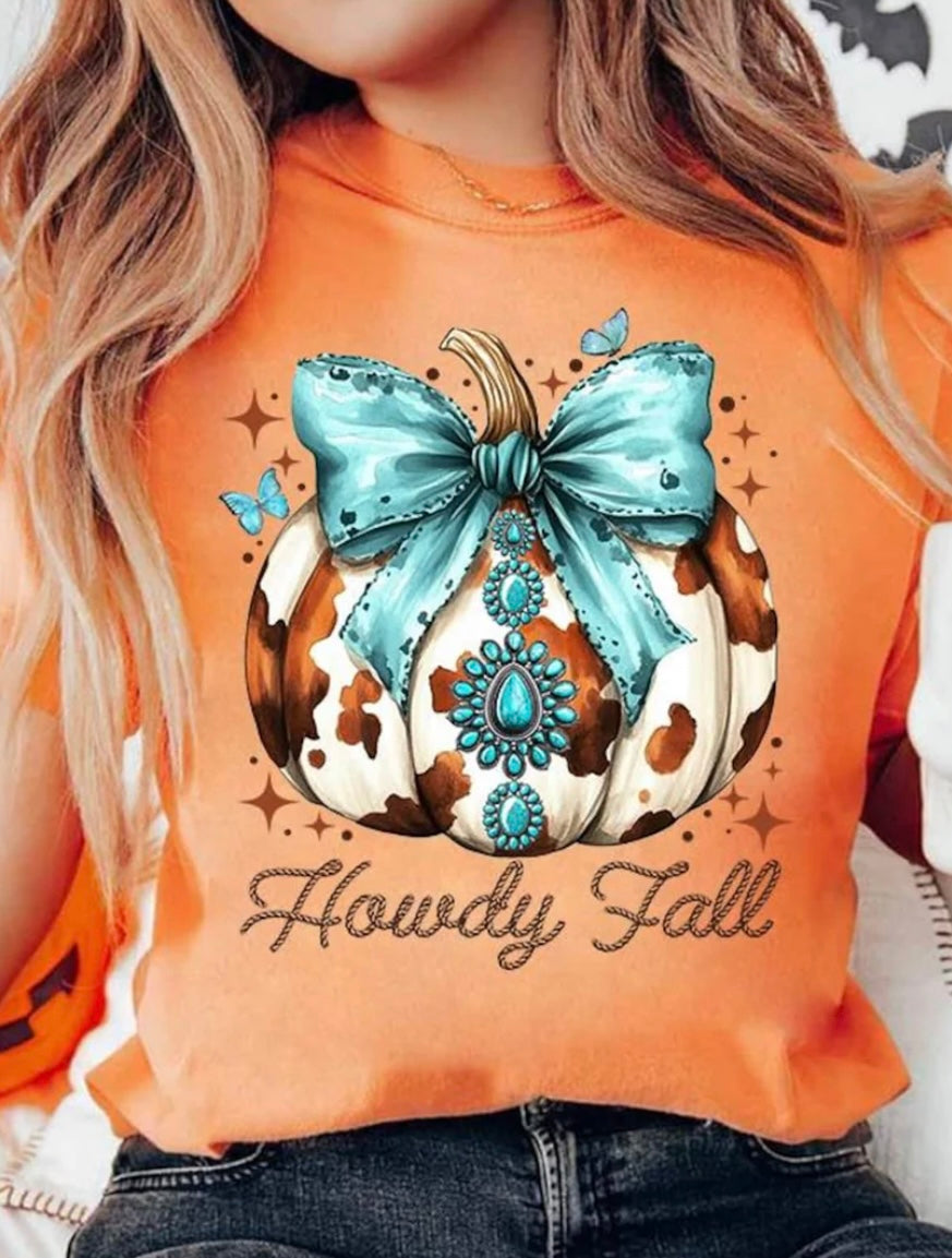 Howdy Fall Pumpkin - GLITTER
