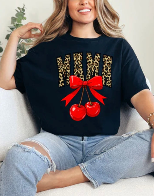 Mama Cherries with Bow GLITTER