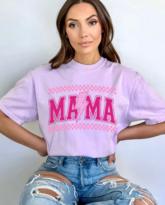 Checkered Mama Bolt - Neon Pink