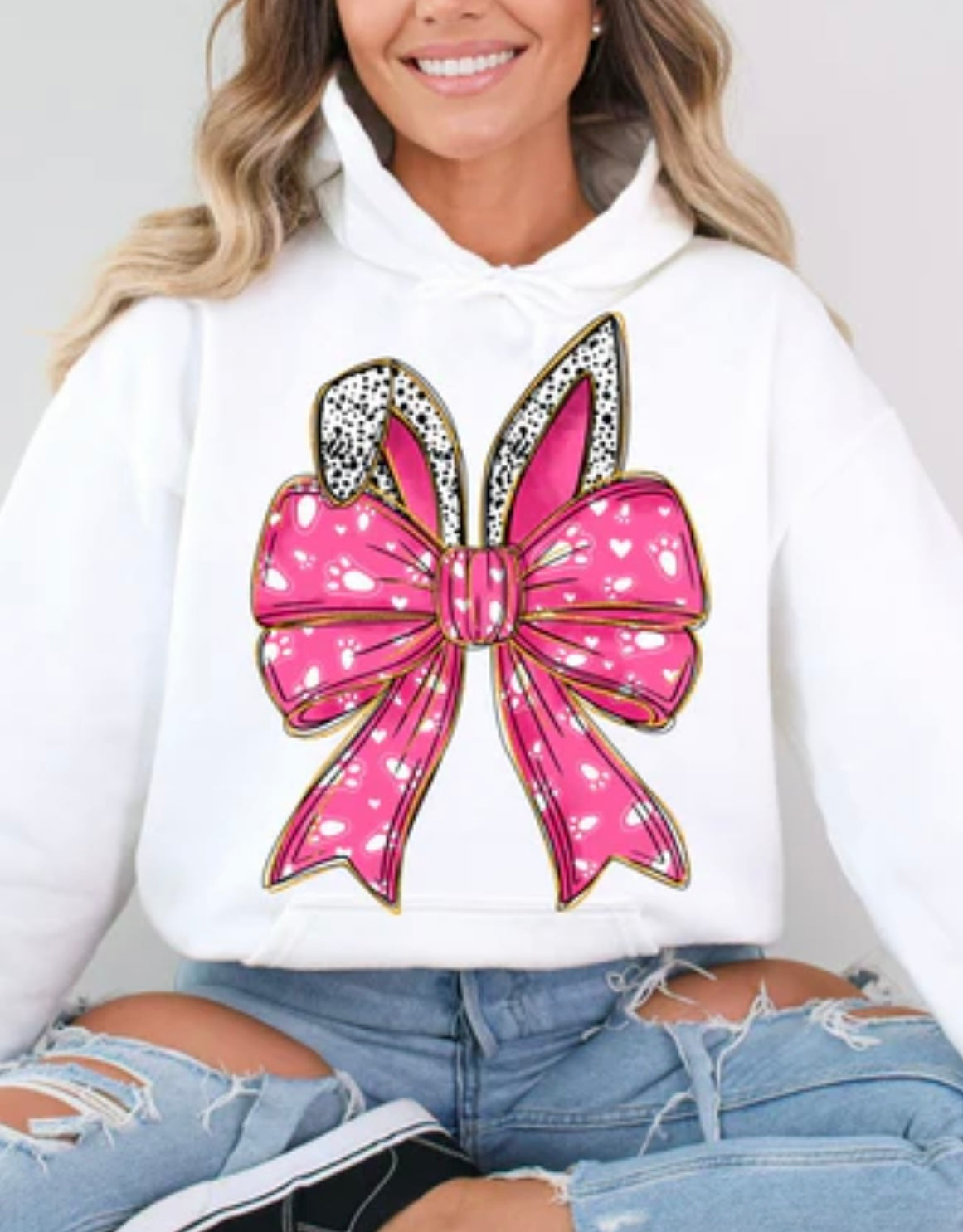 Rabbit Bow Ears Pink GLITTER