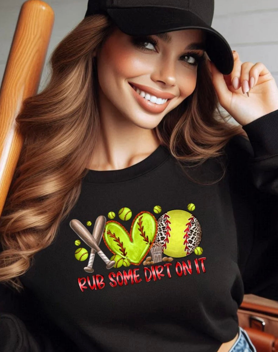 Softball Rub Some Dirt on It GLITTER