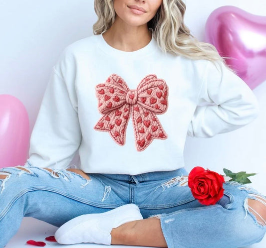 Faux Yarn with Hearts - GLITTER