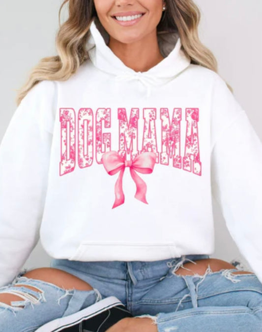 Dog Mama Pink Bow GLITTER (Copy)
