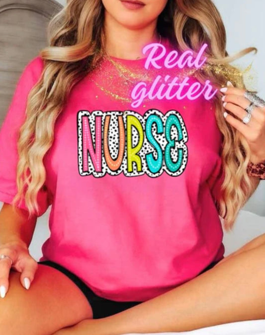 Nurse Polka Dots GLITTER