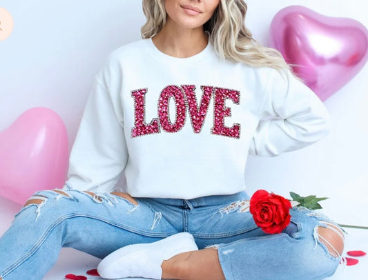 Faux Sequins Love - GLITTER