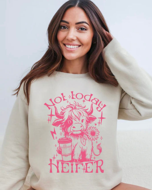 Not Today Heifer - Neon Pink